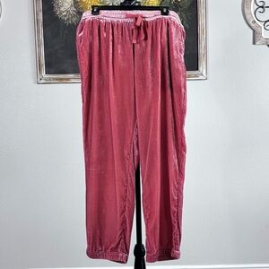 J. Crew Rose Mauve Velour Jogger Casual Lounge Elastic Size 12 NWT